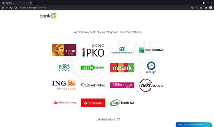 Strona BankID z logo banków w Polsce, pomocna przy logowaniu i płatnościach online.