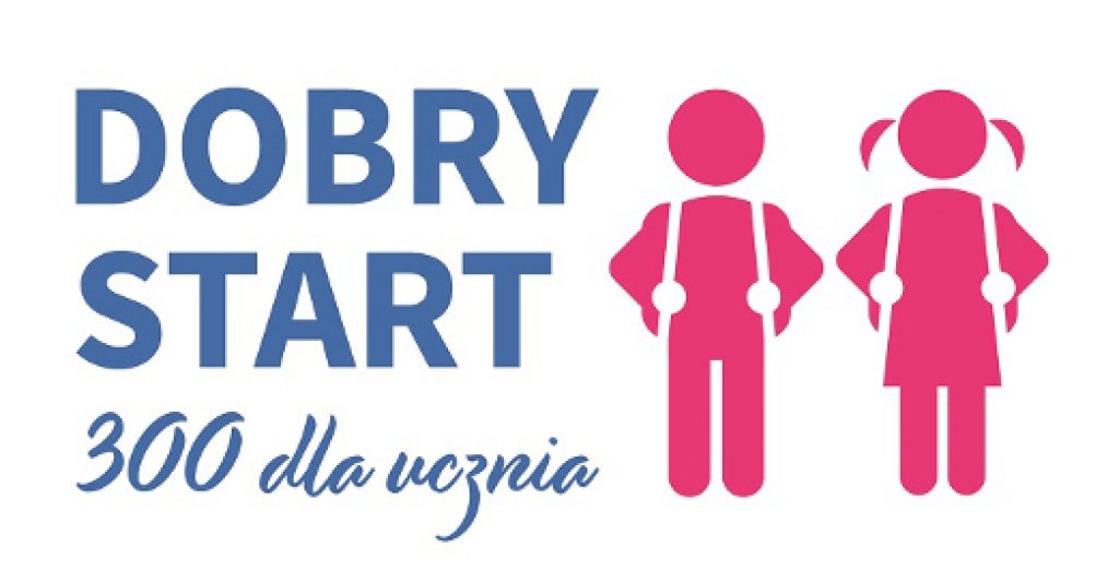 Logo programu "Dobry Start" oferującego 300 zł dla uczniów w Polsce