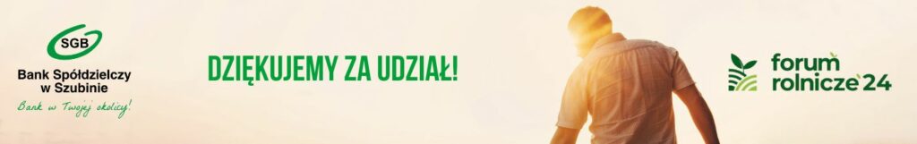 Logo Banku Spółdzielczego w Szubinie z podziękowaniami za udział w Forum Rolniczym 2024.